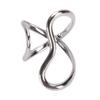 Geometric Line Ring Adjustable Minimalist Fashion Stackable Open Ring for Daily Wear Silver