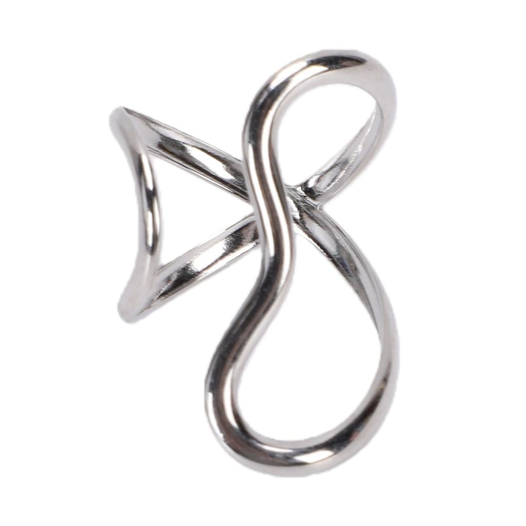 Geometric Line Ring Adjustable Minimalist Fashion Stackable Open Ring for Daily Wear Silver