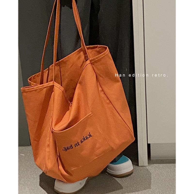 Casual Canvas Bag Female Summer Tide Fashion Tote Bag All-match Ins Large-capacity Bag Shopping Bag Bag