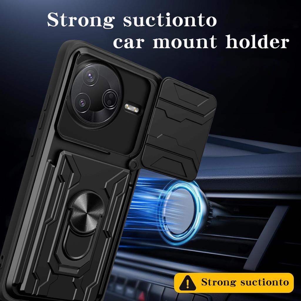 For Xiaomi Poco F7 Pro 5G/Redmi K80 5G Case PC+TPU Kickstand Phone Back Cover with Camera Slider