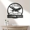 Metal Wall Art Heron Bird Flying, Personalized Name Sign, Modern Home Decor, Universal Style