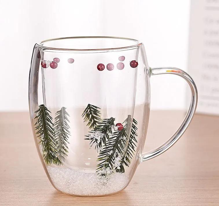 

350 мл Двойная стеклянная кружка с начинкой из сухих цветов с ручками кухонные принадлежности WLL2148 #1