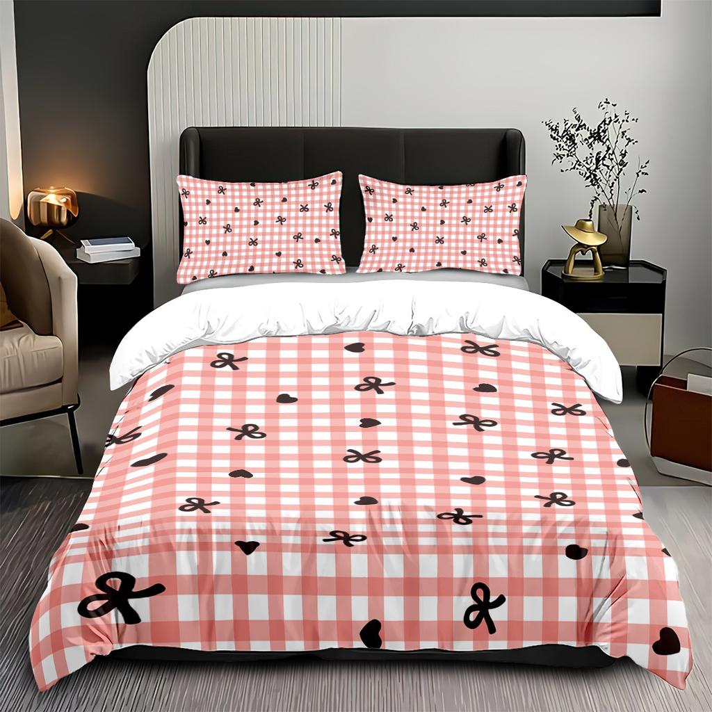 Comforter Cute Bow Love Bedding Set Ladies' Gift Pink Girl'S Room Decoration Single Double Large Size
