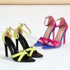 2025 Summer Fashion Mixed Color Design High Heel Women Sandals Sexy Pointed Toe Thin High Heel Cover Heel Women Pumps Sandalias