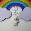 Mini LABUBU Key Chain Kawaii Labubu School Bag Pendant Keyring Couple DIY Key Ring Decoration Accessories Kids Gift