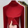 Pile collar bottoming shirt women's inner wear autumn and winter new slim-fitting high-neck warm and thin long-sleeved women's top