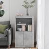 Side Table with LED Lights Concrete Grey Particleboard