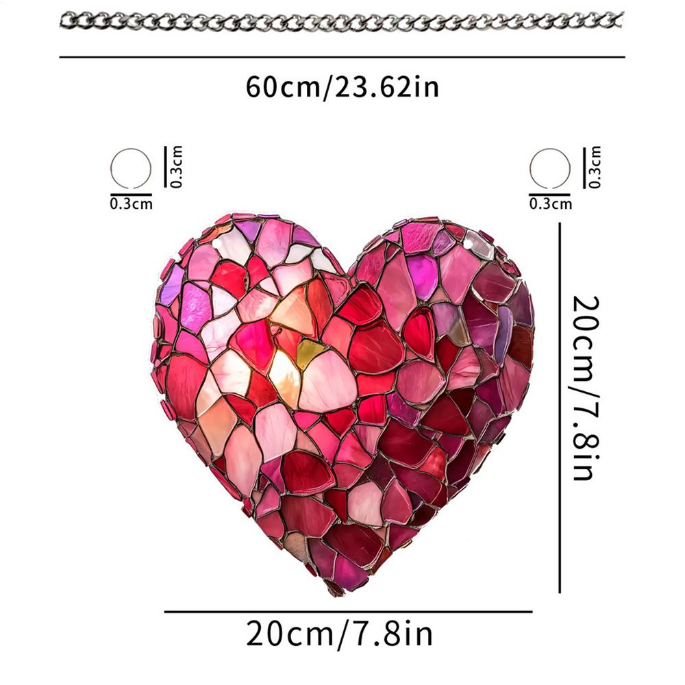 Valentines Heart Ornaments Acrylic Heart Shaped Ornaments Colorful Pendant Aesthetic Charm Accessories Romantic Heart Decor