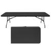 244cm Portable Heavy Duty Folding Table with Handle for Camping Picnic Parties Indoor/Outdoor, Capacity Weight 135KG (Black)