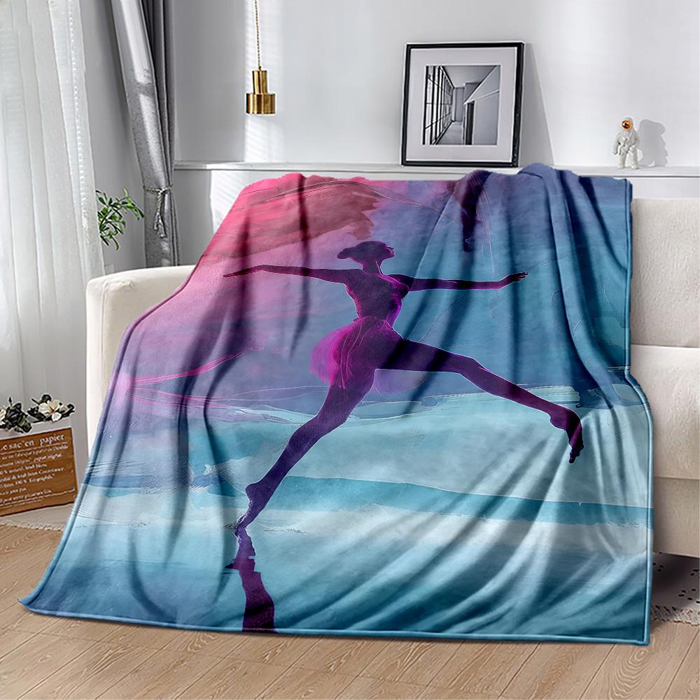 Dreamy Ballerina Flannel Blanket - Soft and Comfortable, Suitable for Sofas, Beds, Offices, Travel, and All Seasons, Making It A Perfect Holiday Gift.