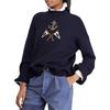 Ralph Lauren Crest Logo Embroidered Long Sleeve Pullover Knit Sweater Women 211762022-001