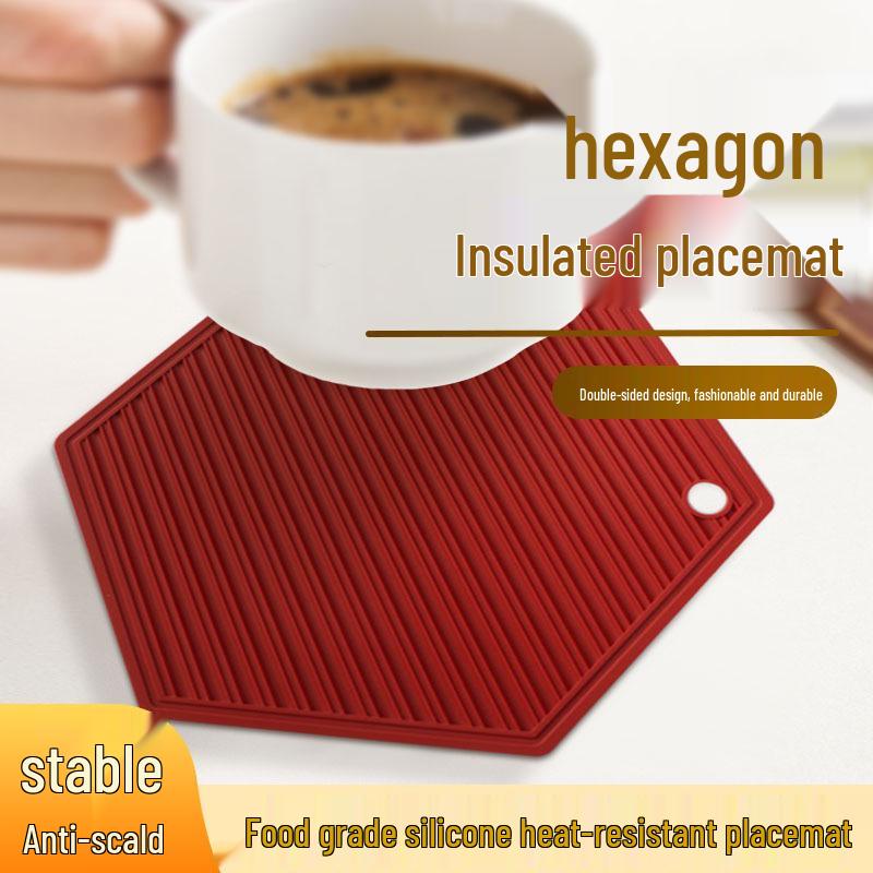 Honeycomb Silicone Placemats: Heat-Resistant, Non-Slip, Easy-to-Clean, Quadrilateral Kitchen Table Mats.