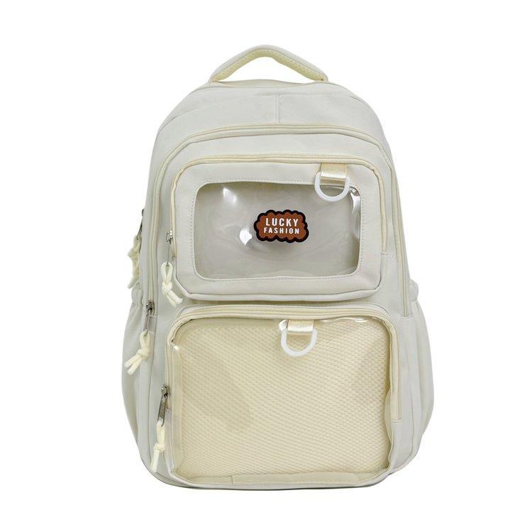 Schoolbag Japanese ins pain bag versatile large-capacity backpack women's new transparent college campus baby bag men's backpack