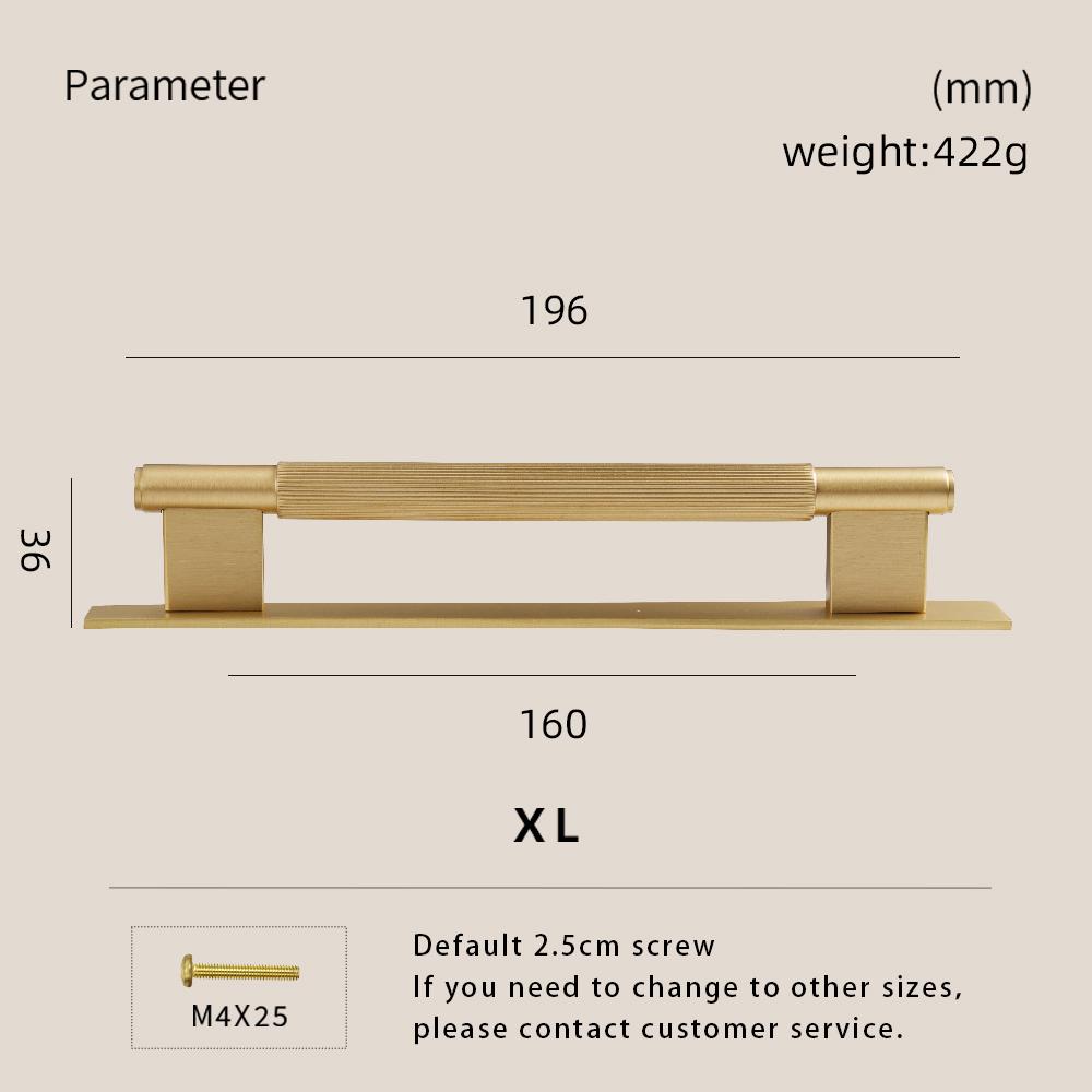 Dooroom Solid Brass Straight Grain Pattern Modern Style Cabinet Refrigerator Door Pull Drawer Knobs Hardware Handles