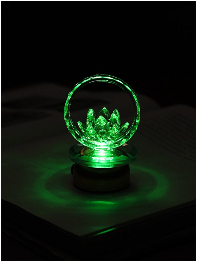 2025 Rechargeable Pink Crystal Lotus LED Buddha Night Lamp