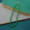 Elegant Green Agate Beaded Necklace & Gourd Ring Set for Women
