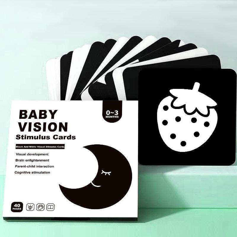 Newborn Infant Black White Visual Stimulation Flash Cards Early Educational Learning Toy