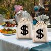 5 sacchetti di tela con simbolo del dollaro - perfetti per San Valentino, Capodanno, Pasqua, Cosplay e bomboniere, costumi, oggetti di scena