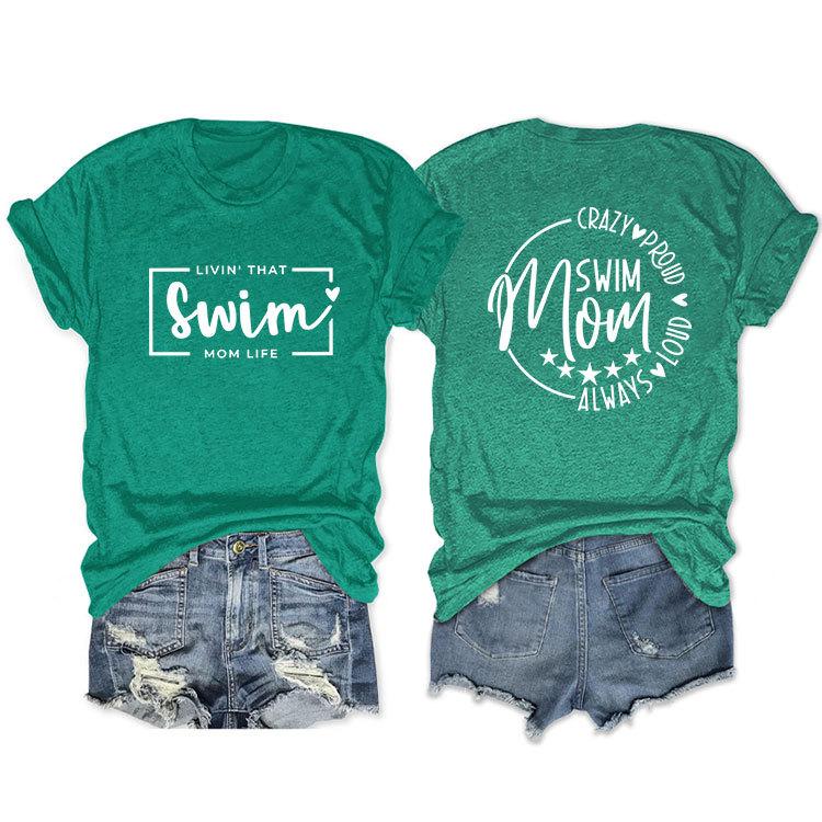 Casual T-shirt Double-sided alphabet print short-sleeved top