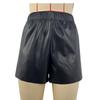 2025 Women's Solid Color PU Leather Waist-Cinching Shorts