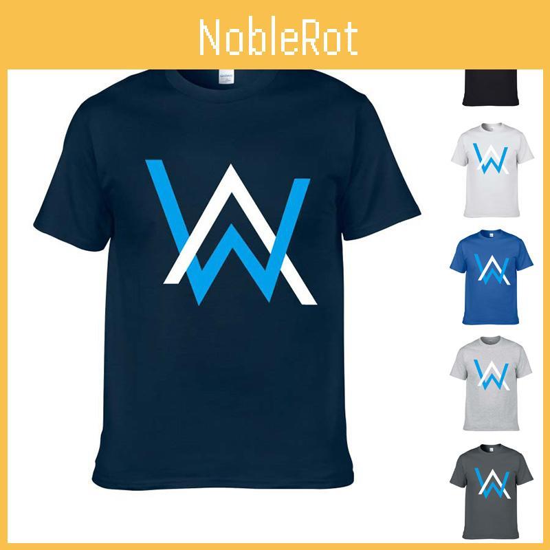 T-shirt di Cotone Lussuosa Alan Walker Faded con Scollo a O Classico per Uomo in Ogni Stagione