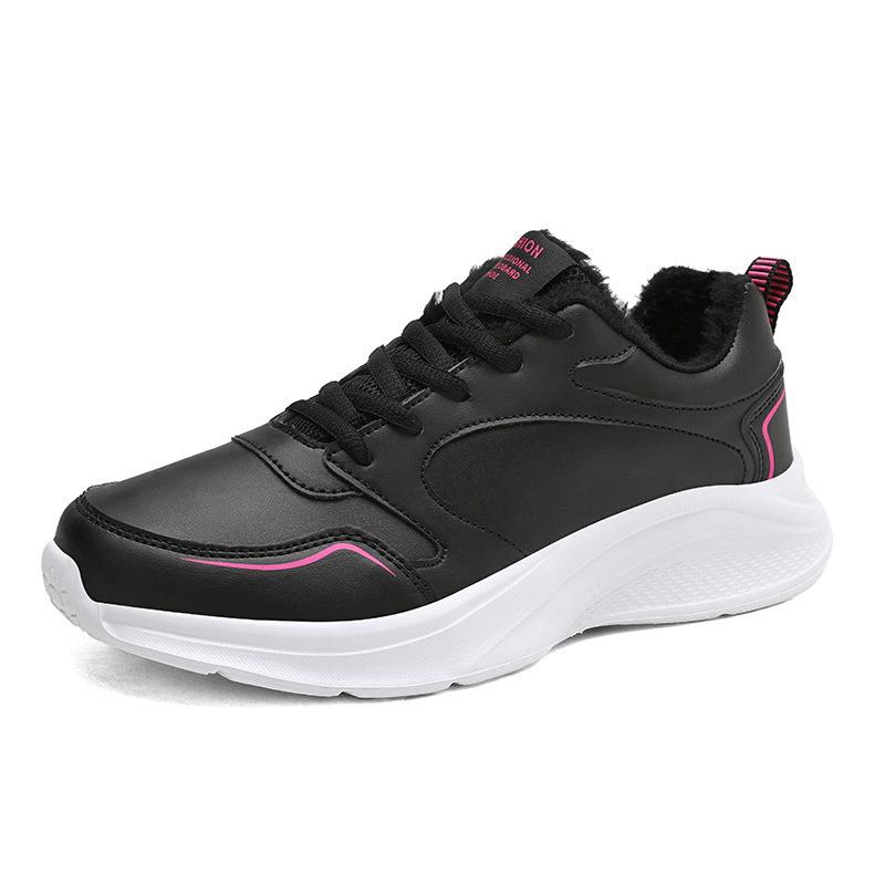 Autumn and winter new leather waterproof women's shoes casual sports shoes girls flat non-slip travel shoes large size running shoes