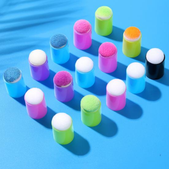 30/32Pcs Finger Sponge Daubers Painting Sponges Set with Storage Box Craft Sponge Daubers for DIY Crafting Card Making Painting Stamping