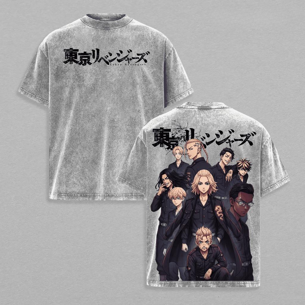 Tokyo Revengers Mikey T-shirt Anime Vintage Y2k Washed Oversized T Shirt Summer Short Sleeve Tops Clothing