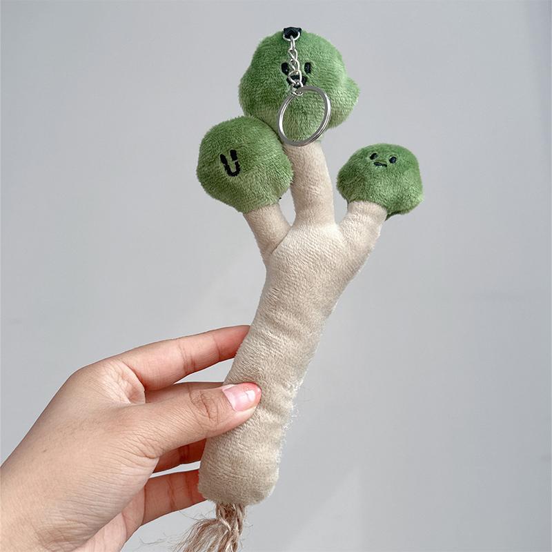 Cute Brocoli Funny Coriander Keychain Cartoon Plush Doll 3D Pendant Vegetable Keyring Backpack Charms Car Bag Decor Toy