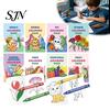 Easy Coloring Pages with Bold Lines 8PCS Children's Cartoon Book, Animals/Fruits/Vehicles/Fairy Tale Characters Theme, Thickened Ink-proof