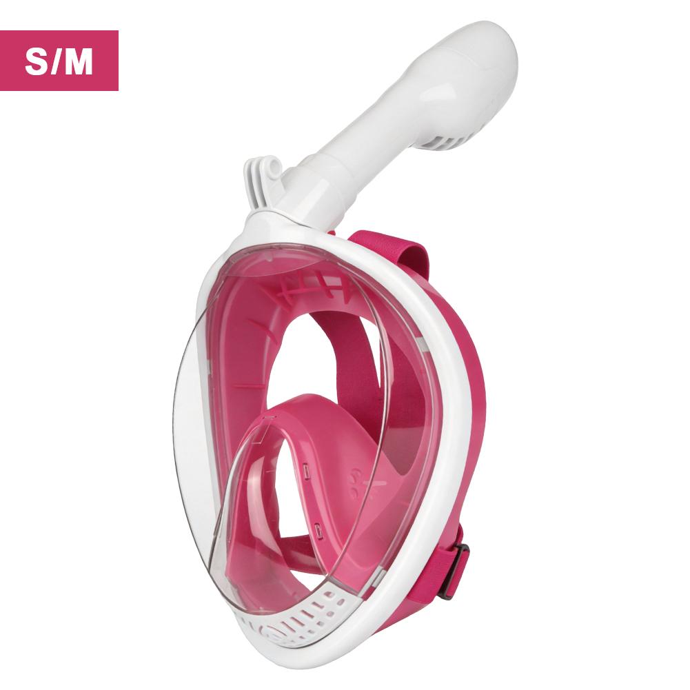 Full Dry Snorkel Mask Silicone Full Face Anti-Fog Panoramic View Diving Mask for Snorkeling Gear-M4
