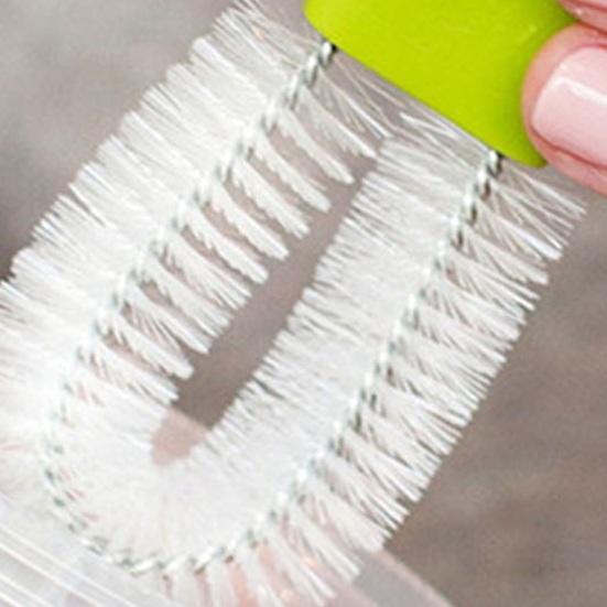 1 Set Cleaning Brush Comfortable Grip Easy To Use Cactus Shape Cup Washing Brush with Storage Base Daily Use