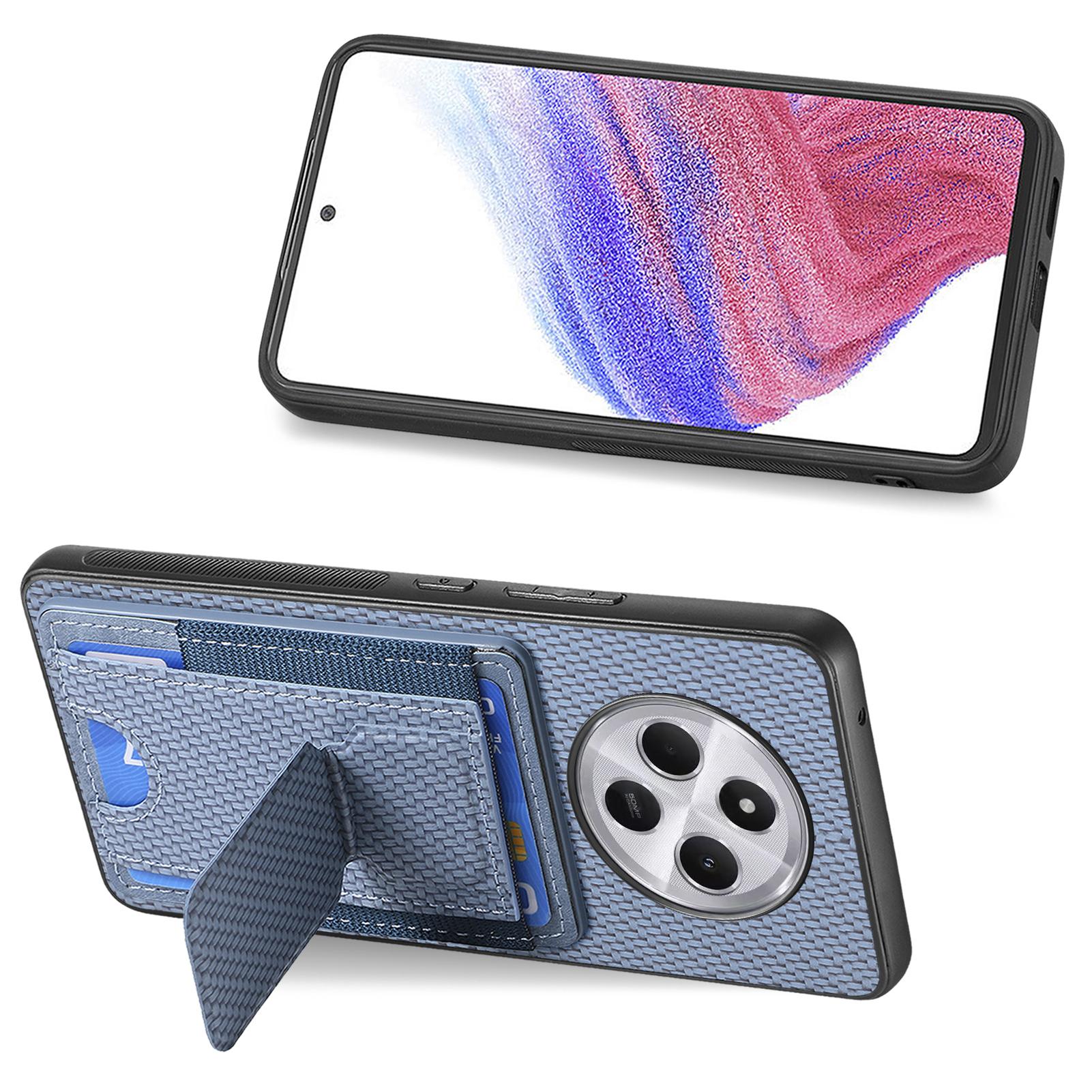 

Phone Case For Xiaomi Redmi 14C 4G/14R 5G/Poco C75 4G Leather Back Cover with Kickstand Card Holder Blue