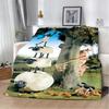 Cartoon the Sheeps Printed Blanket Picnic Blankets Warm Blanket Soft and S-shauns  Comfortable Blanket Home Travel Birthday Gift