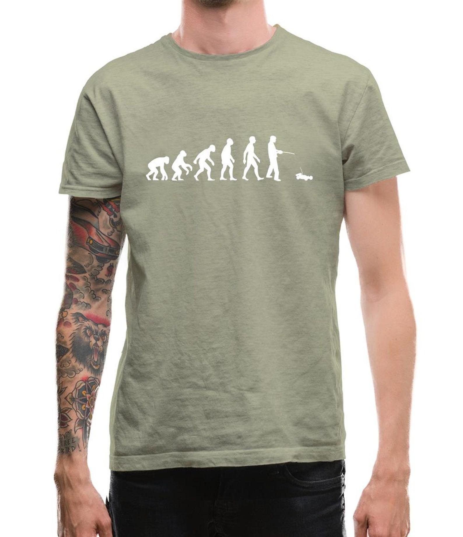 Evolution Of Man Remote Control Car Mens T-Shirt 4XL
