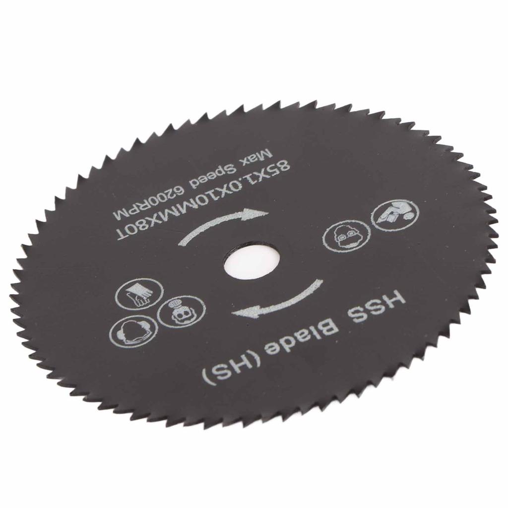 85mm 80T Teeth Stainless Steel Circular Saw Blade Wood Cutting Tool Bore Diameter 10mm
