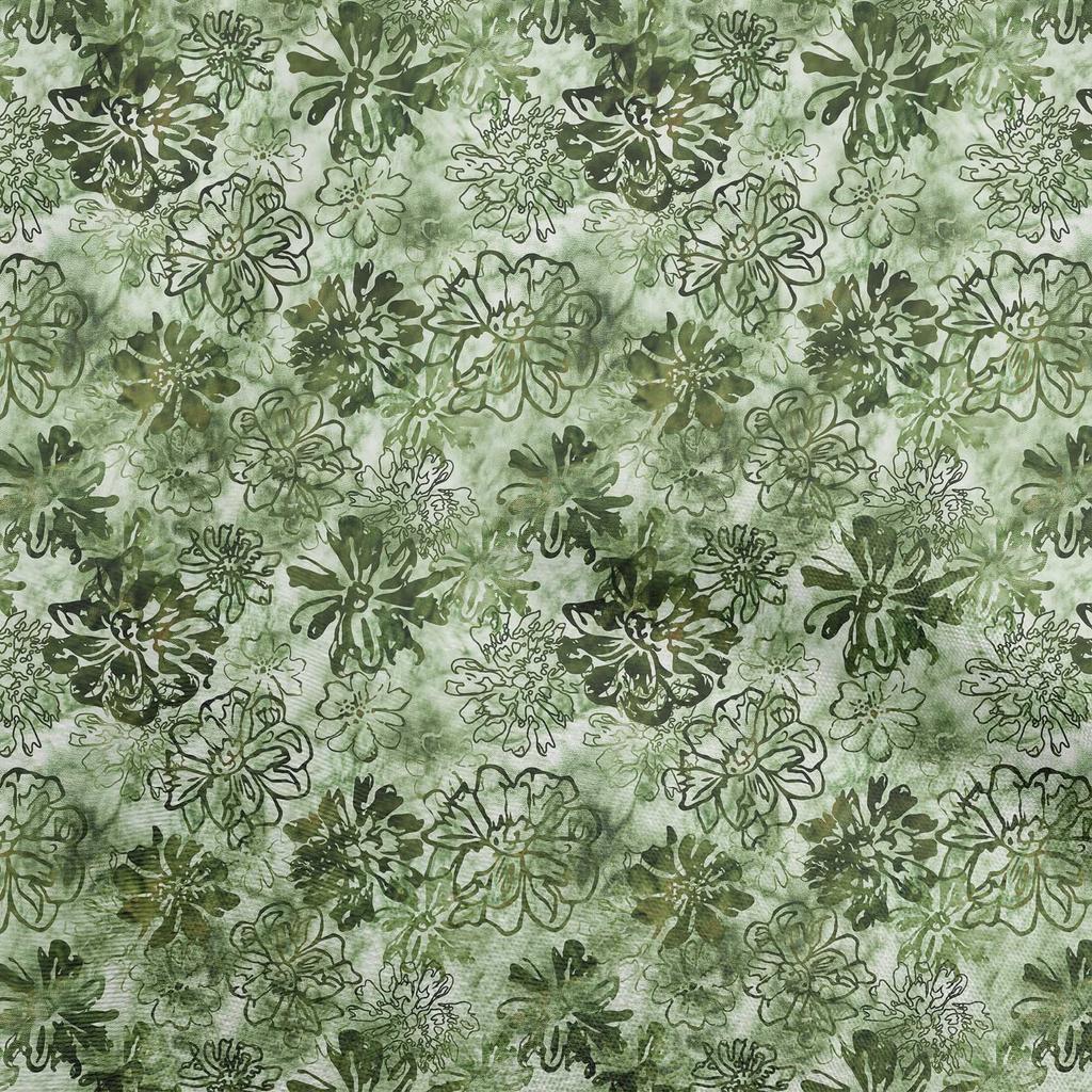 oneOone Cotton Flex Gray Fabric Abstract Floral Fabric For Sewing Printed Craft Fabric By The Yard 40 Inch