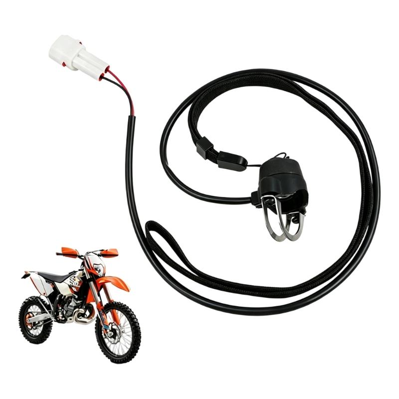 Trail Motorcycle Emergency Stop Control Assembly with Tether Cord and Lead-Wire Coupler for Mini Bike Repair Part