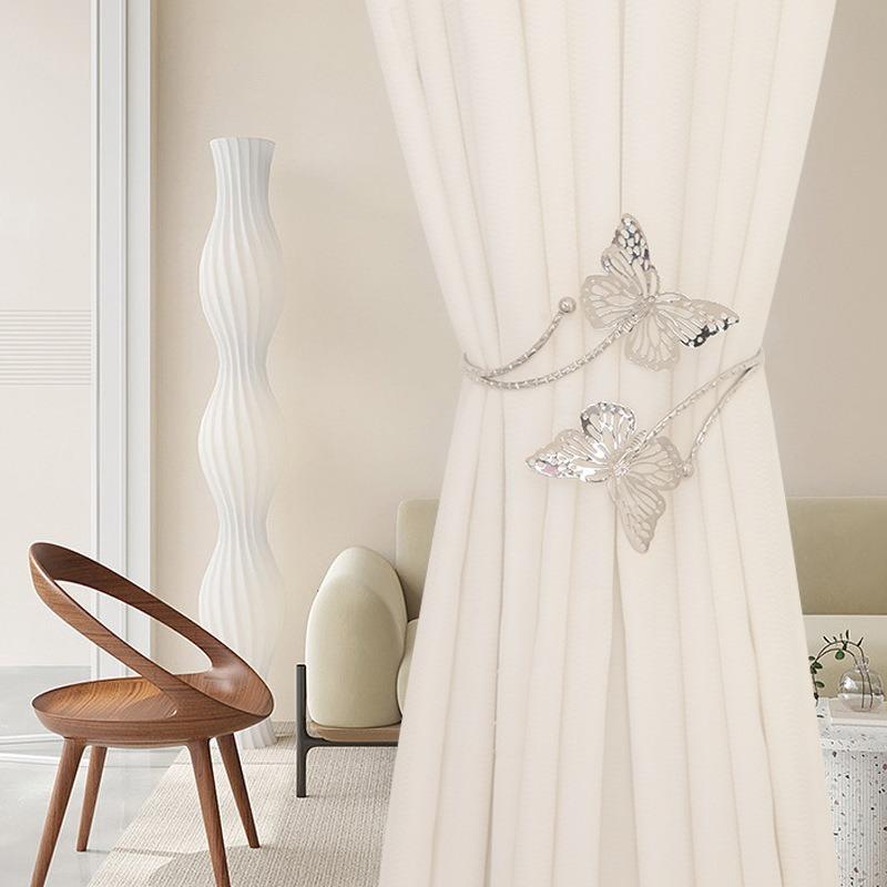 

1pc /2pcs Metal Leaf Clip Curtain Rings - Decorative Opening Hooks for Window Drapes, Easy Slide Design for Home Interio 1 PC