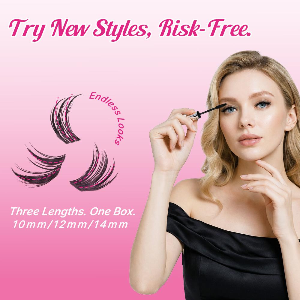 veyesbeauty Mini Pacote de Cílios em Aglomerado - Coelho/ Flutter/ Coroa