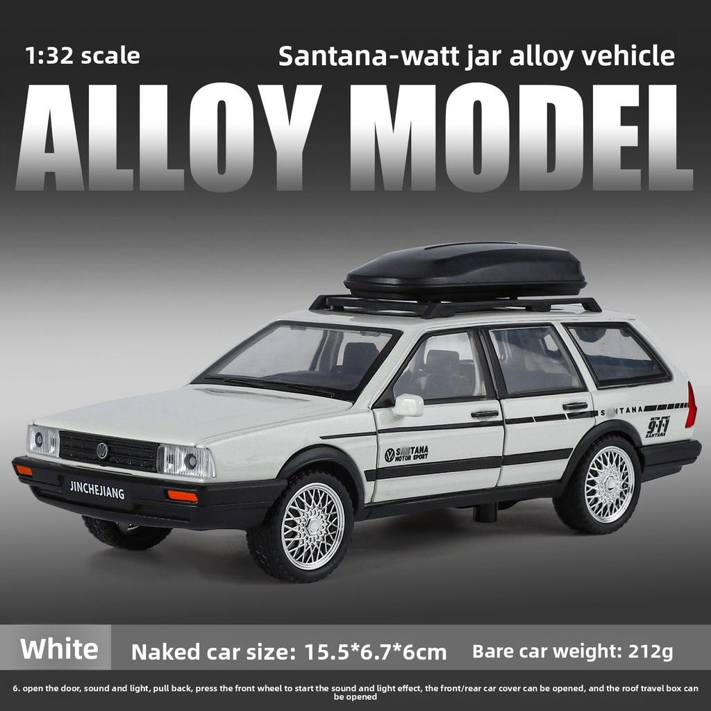 Diecast 1/32 VW SANTANA Wagon Alloy Car Model with Sound Light Children Boy Birthday Gift Toy Vehicles Miniature Voiture