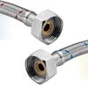G1/2 G3/8 G9/16 1 Paar Edelstahl Flexible Sanitärrohre Kalt Warm Mischbatterie Wasserzuleitungsrohr Schläuche Badezimmerteil 50cm