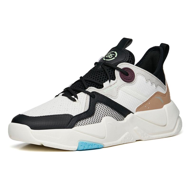 Anta Casual Shoes Men's Low Top Ivory White/Black/Dust Gray Sneakers 112238083-2