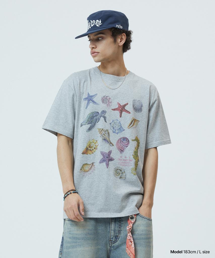 MAHAGRID Sea Shells Tee Gray(Mg2Gmmt524A)