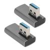 2Pcs USB3.0 Male to Female Adapter 10Gbps Rapid Heat Dissipation Small Portable 90 Degree USB Adapter for Home Office