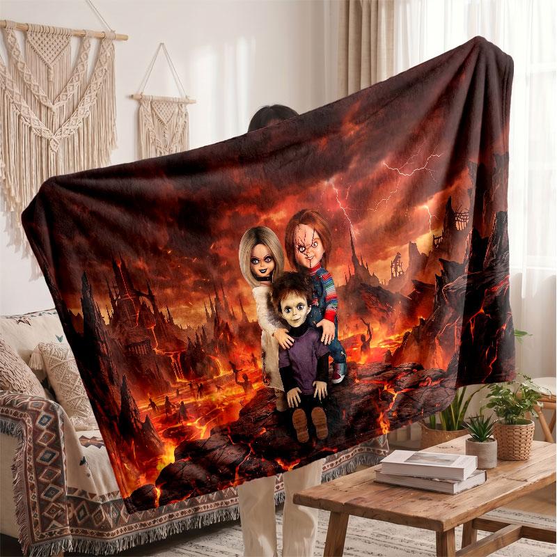 Warm Flannel BlanketChild's Play Chucky Tiffany Soft Cozy Throw Blanket for Bedroom Couch