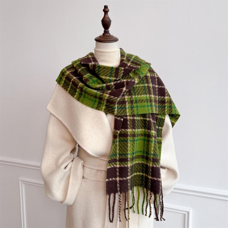 Luxury Winter Plaid Scarf for Women Men British Style Cashmere Scarves With Tassel  Designer Female Winter Warm Neck Scarf Shawl