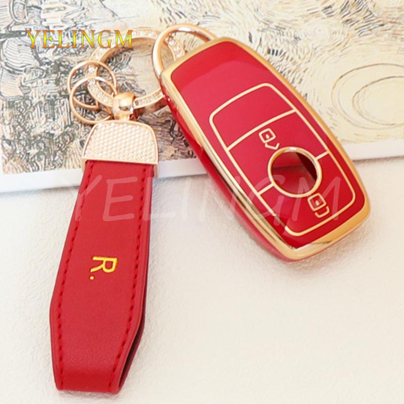 2 Buttons TPU Car Remote Key Fob Case Cover for Mercedes Benz A C E S G Class GLC CLE CLA W177 W205 W222 X167 AMG W213 2018