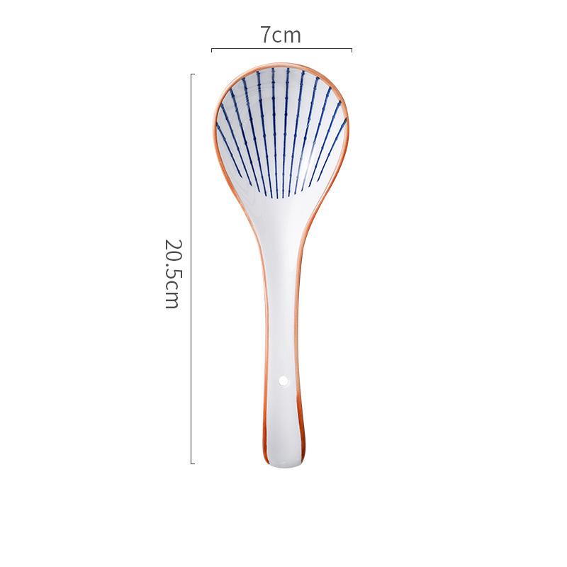 

Креативная японская керамическая суповая ложка для питья супа рамэн с широкой ручкой, большая ложка, изогнутая ложка, посуда, кухонные аксессуары