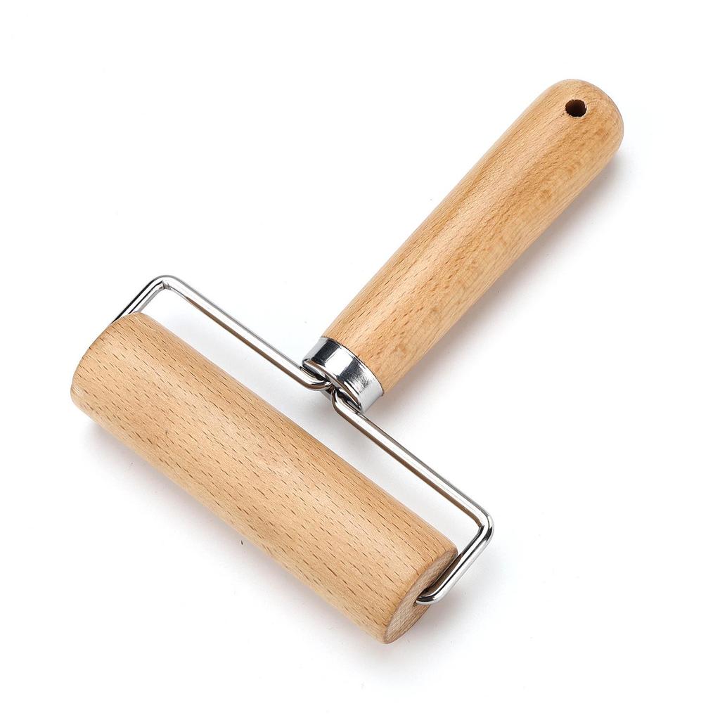 Beech Wood Double-Headed Rolling Pin with Solid Wooden Handle for Dumpling Skins and Baking